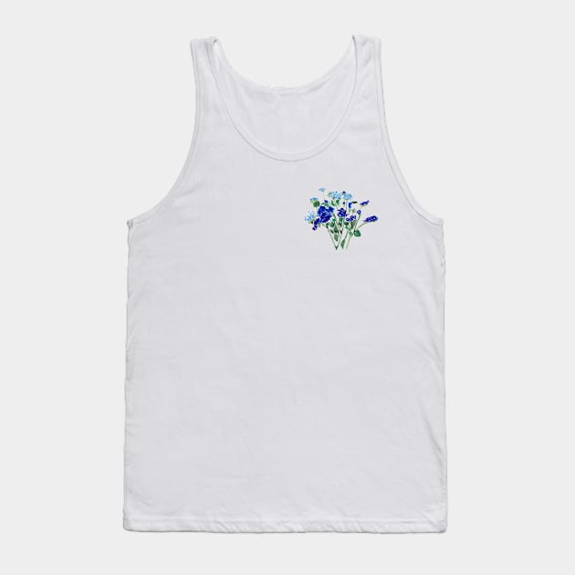 blue flower  watercolor Tank Top by colorandcolor